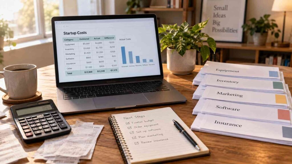 Small business startup costs and budget planning