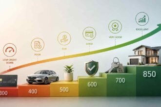 Credit score range illustrating what makes a good credit score
